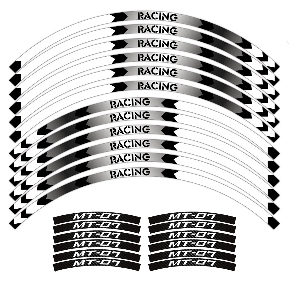 OMIER GRAPHICS MT-07 Reflective Motorcycle Rim Stickers 8