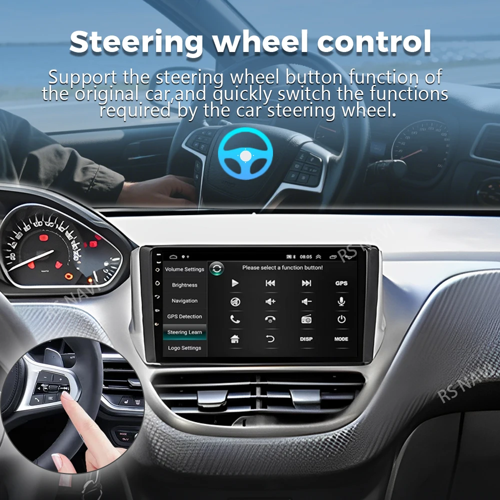 Plug and Play Android 15 Per Peugeot 208 2008 2012-2018 2K QLED Android Autoradio Lettore Video Multimediale GPS Stereo CarPlay 4G