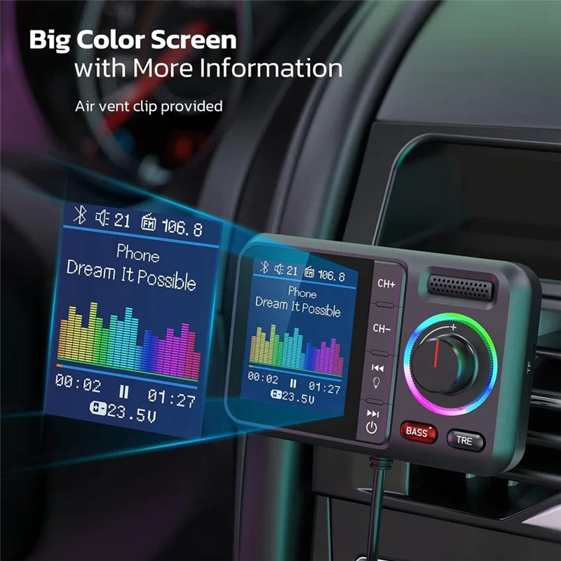 Excellent-BT98L LED Display Bluetooth 5.0 Transmitter Adapter 3.5MM AUX MP3 Player HIFI Audio Adapter For PC TV Car Home Speaker