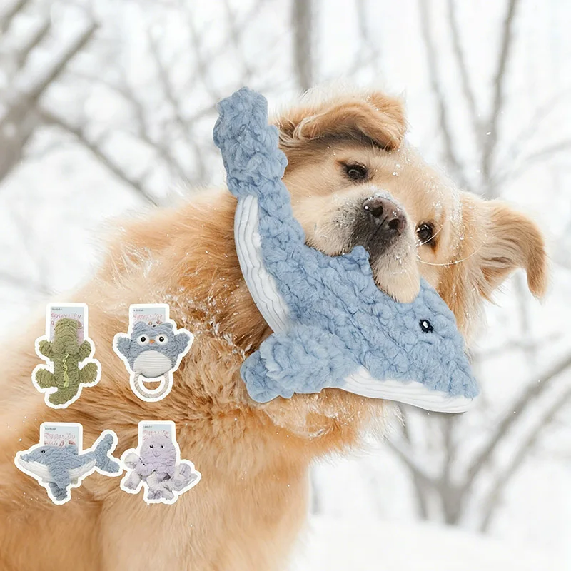 

Soft Chew-resistant Plush Dog Toy Cute Make Sounds Relieve Boredom Indoor Dog Interactive Toys Bichon Frise Golden Supplies