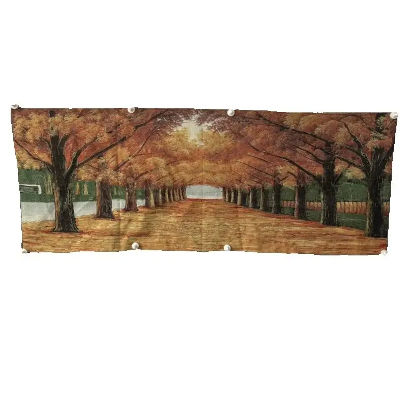 Chinese Old Color Brocade Embroidery Landscape Painting 'Pine Tree Avenue' Decorative Artwork for Home Decoration