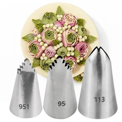 3Pcs #95#951#113 Leaves Nozzles Icing Piping Nozzles For Decorating Cakes Cupcake Pastry Tips Cake Decorating Tools Cream Nozzle