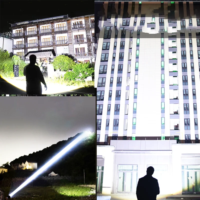 2025 ليزر أبيض أقوى مشاعل السوبر مشرق طويل المدى الشعلة 20000000LM عالية الطاقة القابلة لإعادة الشحن LED التخييم Lantren