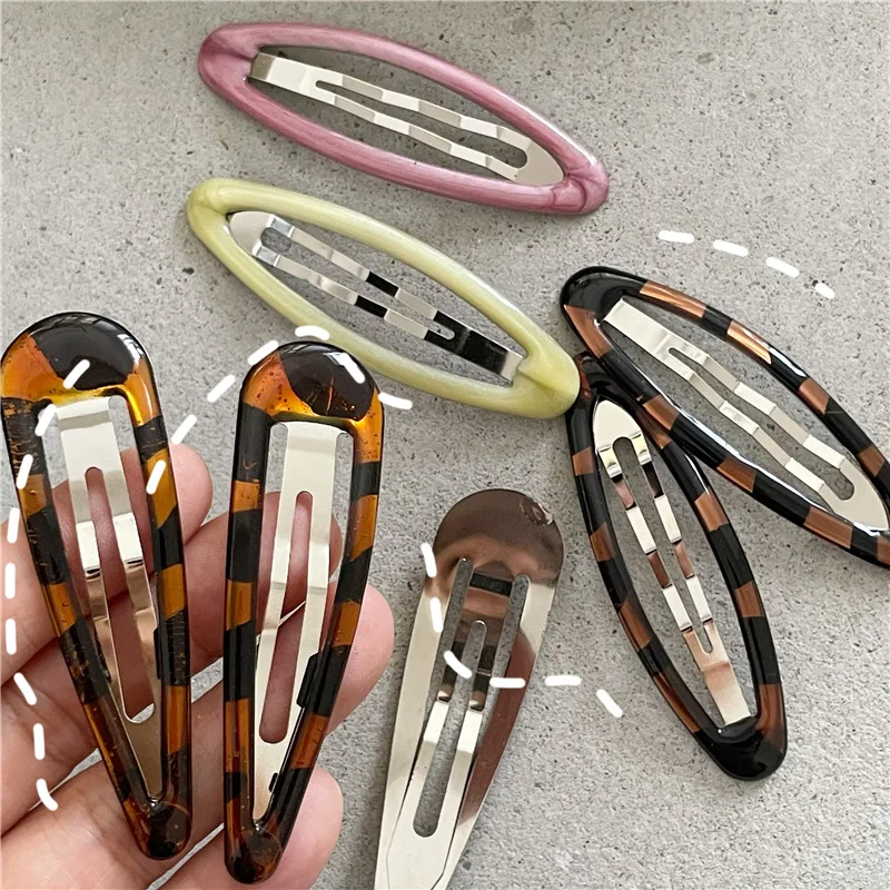 4pcs/set Leopard Print BB Clips Sweet Korean Fashion Hair Side Clips Y2K Lolita Girls Bangs Hairpins Women Styling Accessories