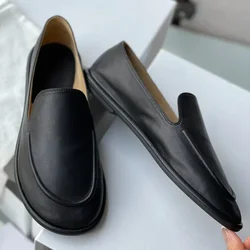 Women Shoes Super Soft 2024 Retro Comfortable Cowhide Shoes Black Shoes Women Loafers