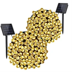 12M Solar String Lights 8 Modes Fairy Light LED Outdoor Garland Street Lamp Festoon Decor New Year Christmas Party Garden