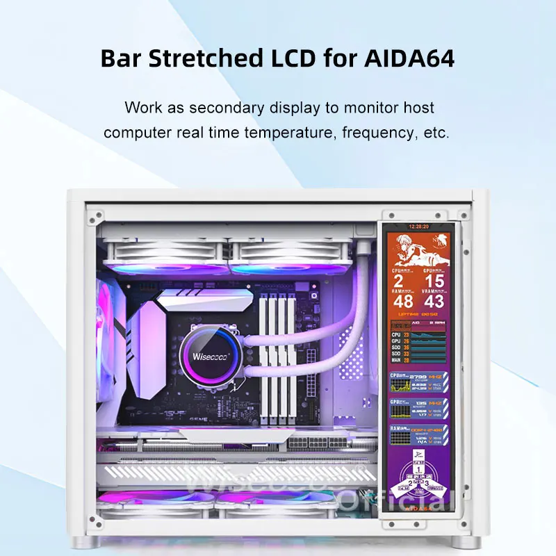 Imagem -06 - Sub Display Monitor de Temperatura Painel Sensor Aida64 Touch In-cell Tela Ultrawide Cpu Hardware 145 2560x720 pc