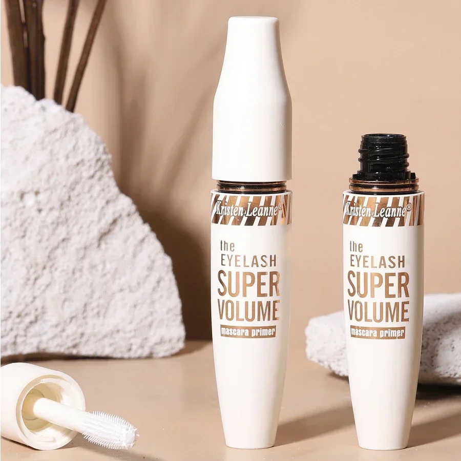 ฐานสีขาวหยิกหนาแน่นเสร็จสิ้นไม่เลอะมาสคาร่ากันน้ําแต่งหน้าเครื่องสําอาง