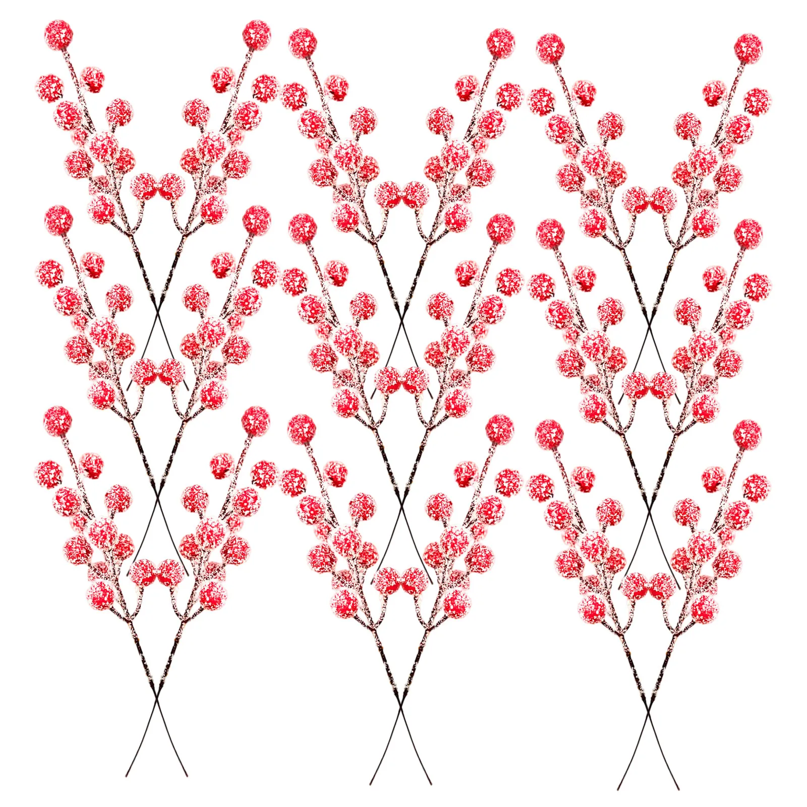 

20Pcs Artificial Frosted Red Berry Stems Christmas Berry Picks Floral Decoration DIY Wreath Garland Centerpiece Holiday Craft