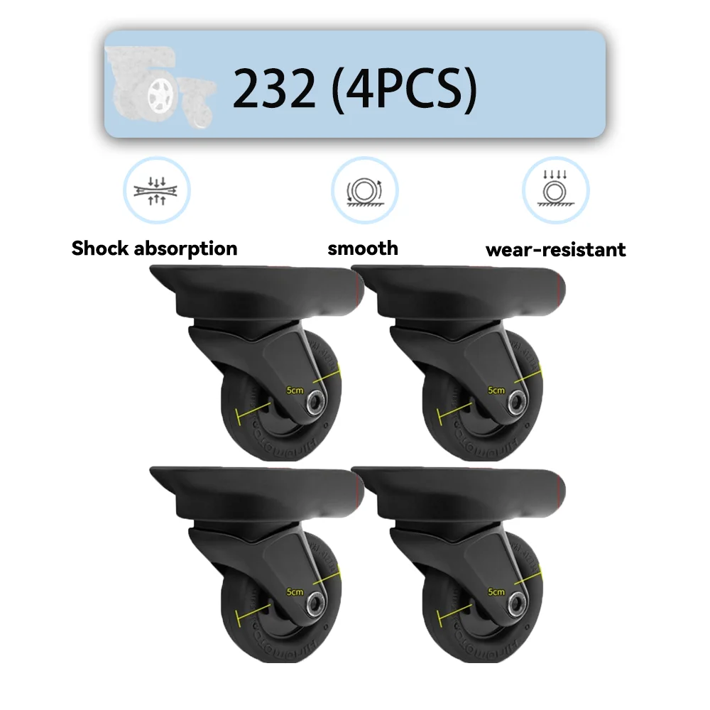 For Samsonite 232 Universal Wheel Replacement Suitcase Rotating Smooth Silent Shock Absorbing Wheel Accessories Wheels Casters