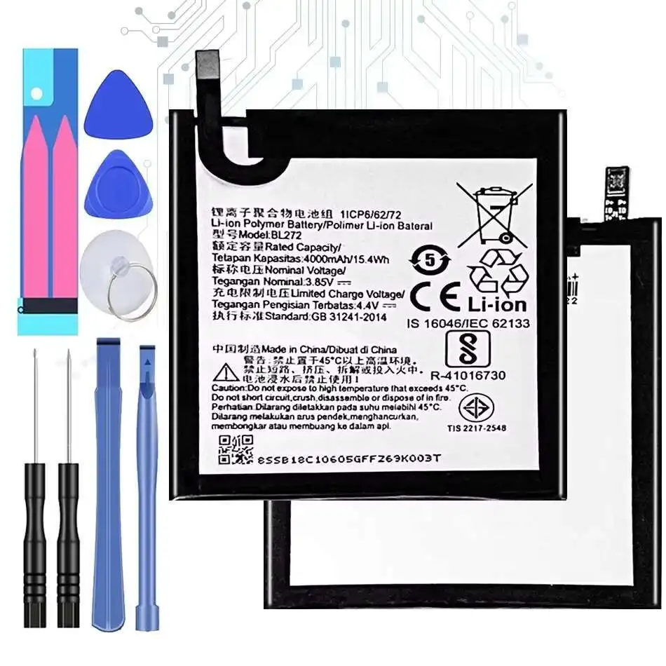 

Mobile Phone Battery BL272 4000mAh For Lenovo Vibe K6 Power K6 K33A42 XT1662 Not For K6 K33a48 K33b36 k33b37