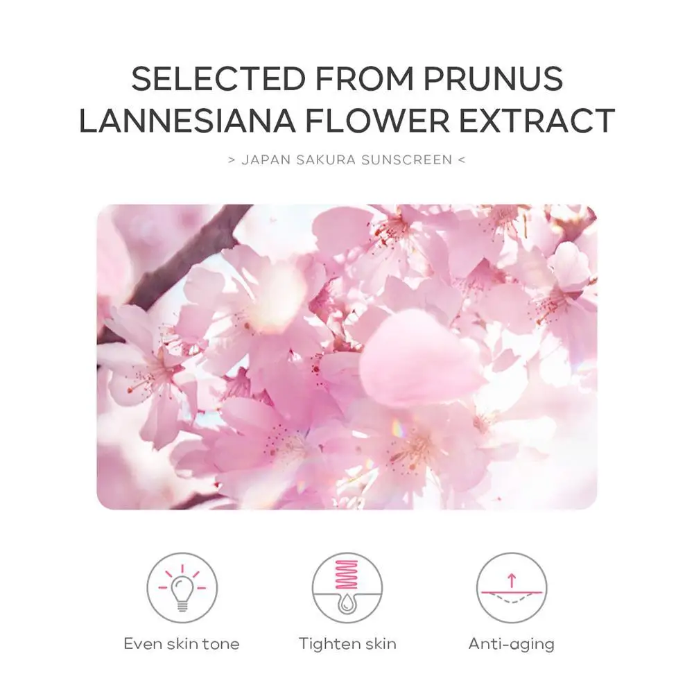 ساكورا SPF50 واقي من الشمس للوجه والجسم واقي من الشمس مرطب مقاوم للماء للبشرة حماية من الشمس لوشن عزل مانع الشمس