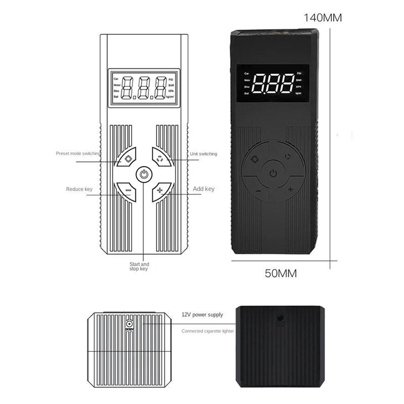 

Portable Electric Air Pump Digital Display High-Power Pump Air Pump