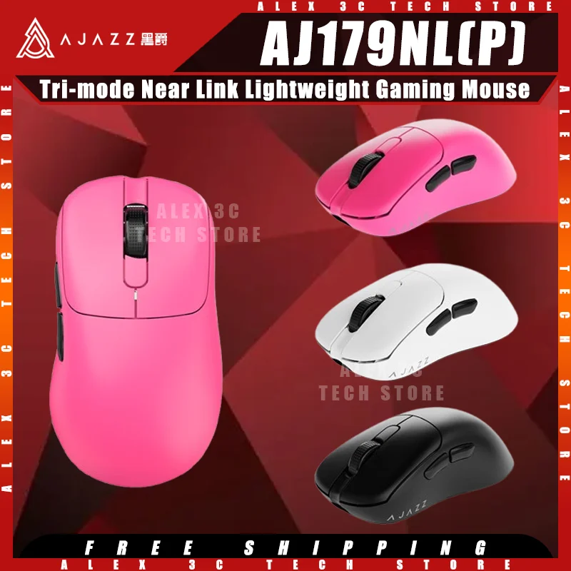 

AJAZZ AJ179NLP Gaming Mouse Tri-mode Wireless Near Link Paw3395 Sensor 1k Polling Rate Lightweight Ergonomics Pc Accessories