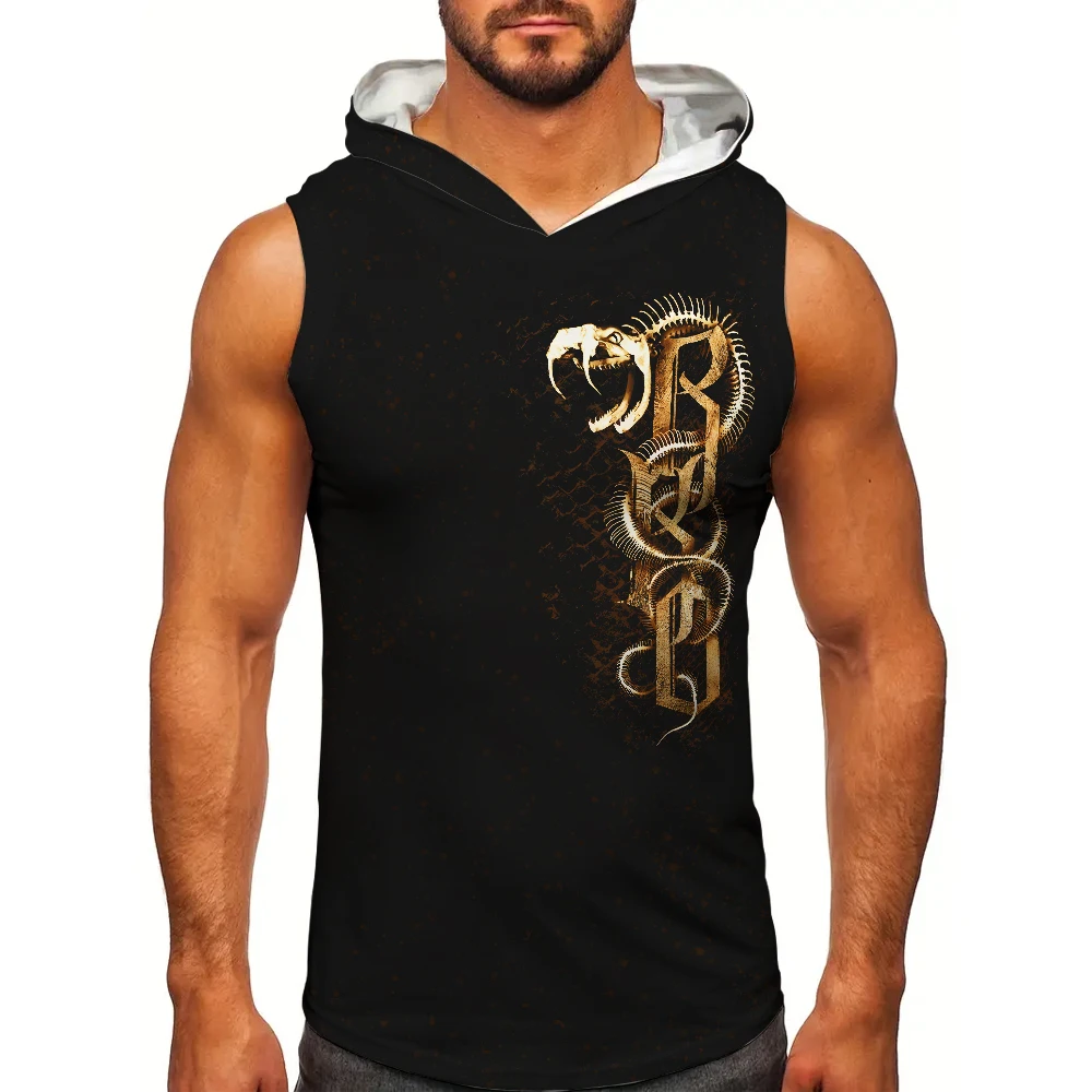 Men's Black Randy Orton Viper Sleeveless Hoodie Outdoor Sport Quick Drying Breathable Gym Tank Top Daily Casual Hooded Tank 2026