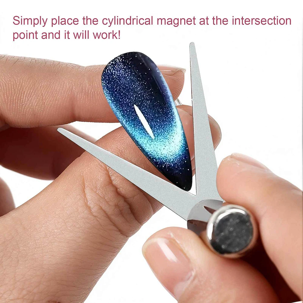 2/3Pcs V-Shape Cat's Eye French Nail Magnet Tool French Metal Plate Auxiliary Iron With Magnet Nail Tool DIY  Magnetic Tool