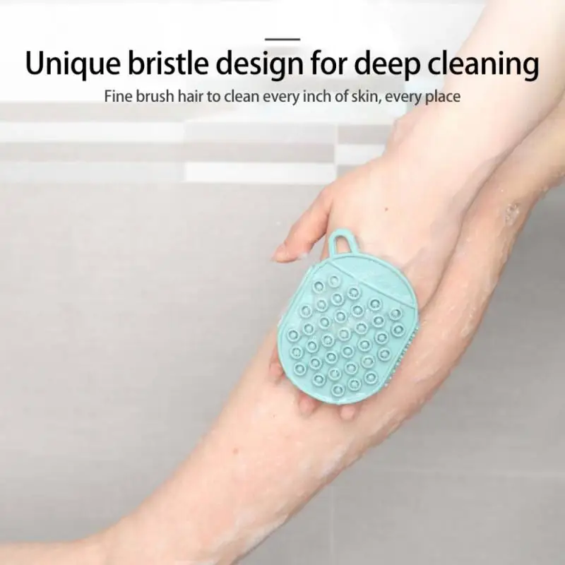 Silicone Massage Bath Brush With Hook Soft Exfoliating Gloves Baby Showers Cleaning Brush Mud Dirt Remover Scrub Showers Bubble