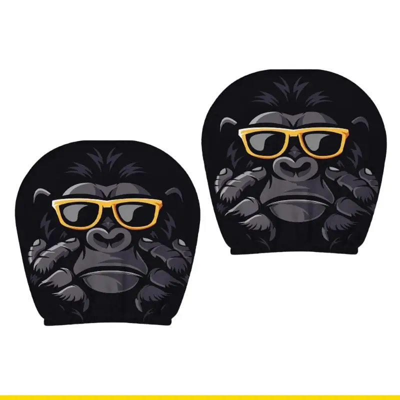 SZCH Universal Car Headrest Covers 2 Pieces Gorillas Themed Washable Headrest Protective Cover for Automotive Interior