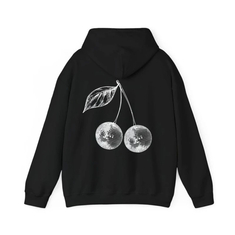 هوديي كرة ديسكو الكرز العصرية Coquette Mirrorball الحراري لطيف كبير الحجم باللون الكحلي بأكمام طويلة ملابس الشارع الشهير لهدايا لها #3