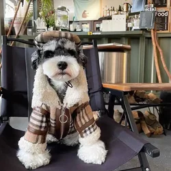 Caldo cappotto in lana d'agnello per cani e gatti, vestiti per cani, taglia piccola e media, abbigliamento per animali domestici, inverno