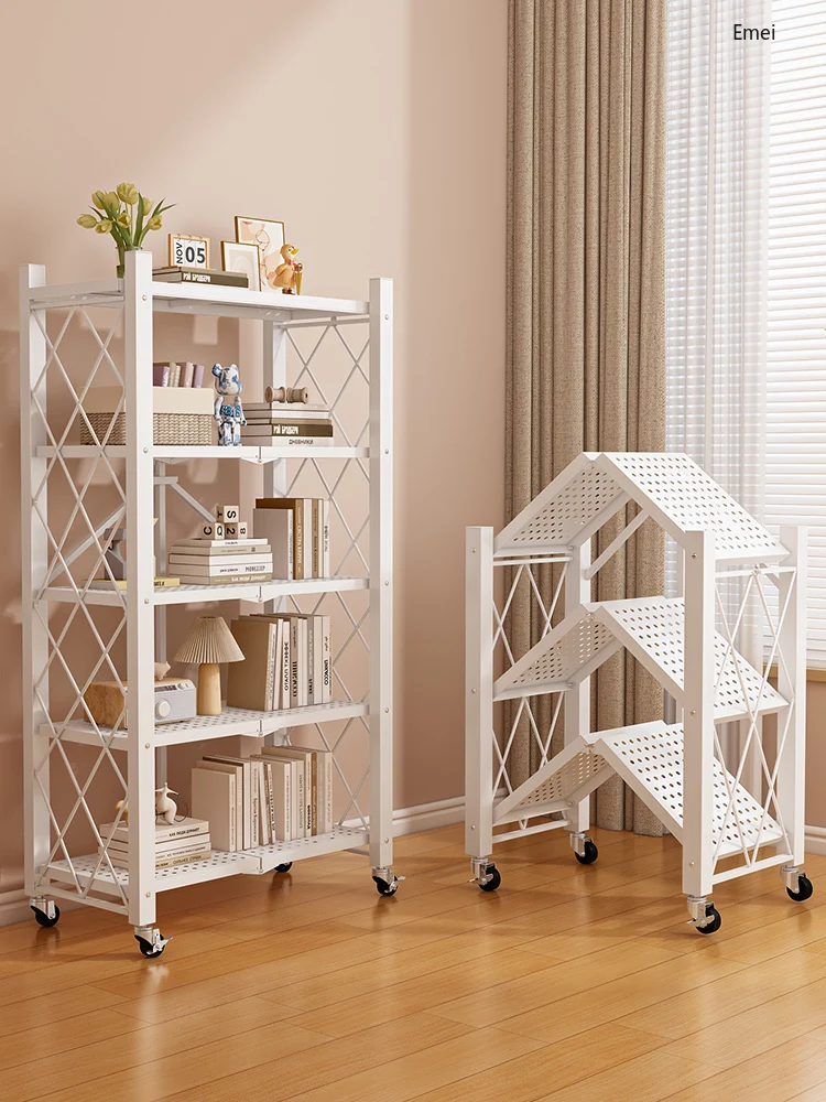 

Тележка для кухни напольная многоярусная Складная книжная полка для гостиной