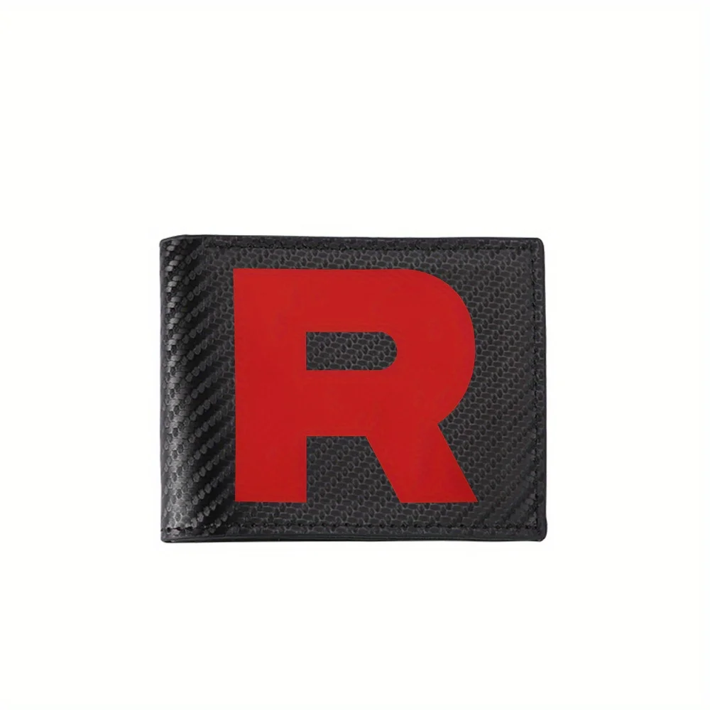 Big red letter shape on black ground Men's Wallets Simple Business Modern Stylish Printing Design Gifts For Father Boyfriend Chr