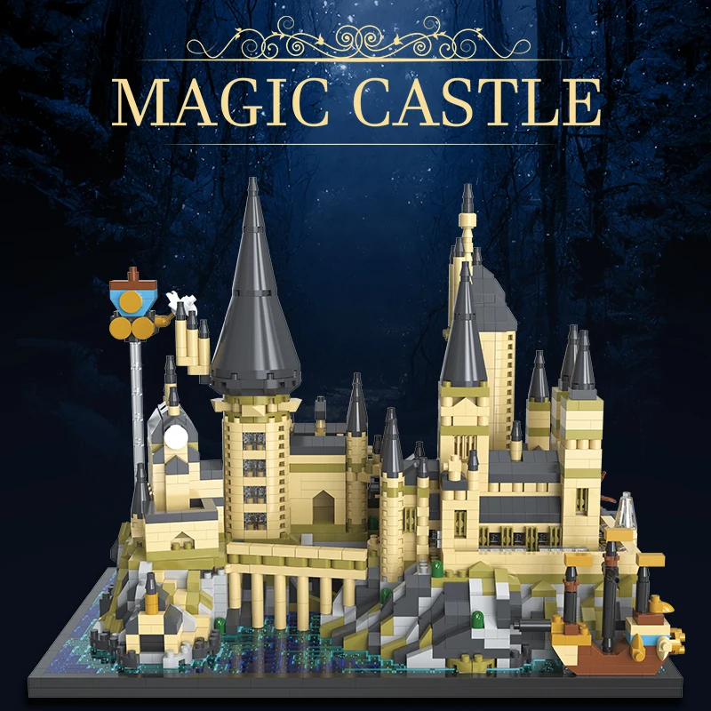 Bloques de construcción del castillo de Harry Potter para niños y adultos, juguete de ladrillos para armar castillo Medieval de Harry Potter, serie