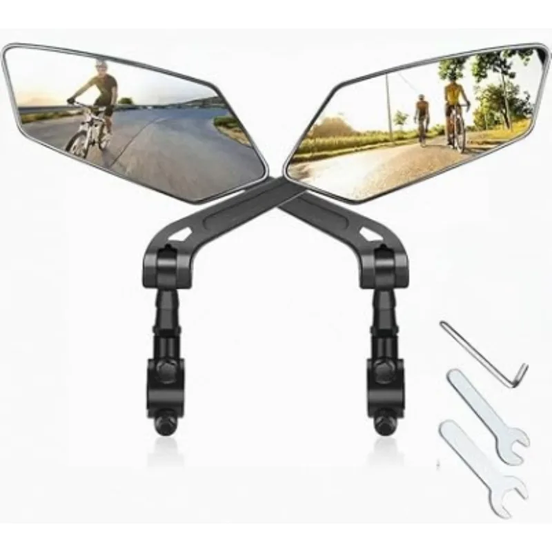 

1 Pair Bike Mirror, Bike Mirrors, Handlebar Mount Views, Wide Angle Rear View Mirror Compatible 360° Adjustable