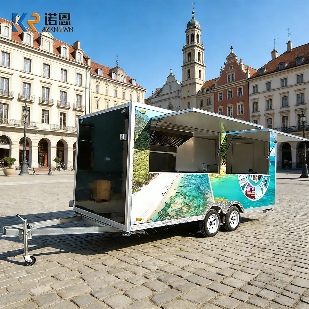 

Прицеп-фудтрак (фудтрак-тележка) розового цвета, стандарт Австралии и Европы, с индивидуальной графикой, для продажи