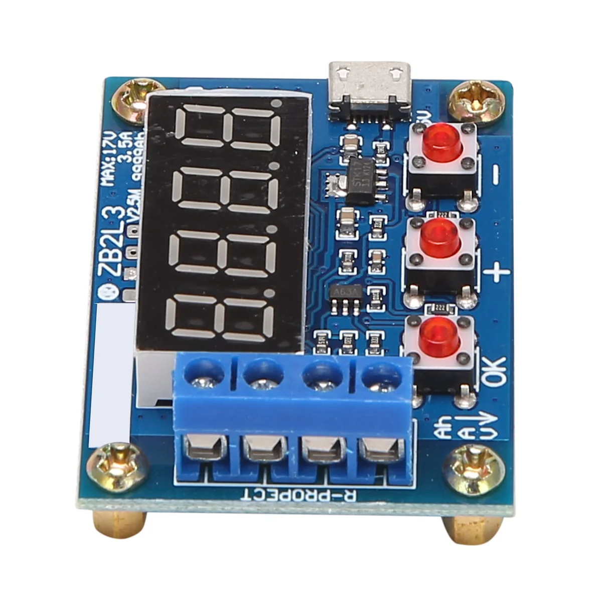 LED Digital Display Battery Tester, 18650 Lítio Bateria Alimentação Teste de Resistência Chumbo-ácido Capacidade, ZB2L3