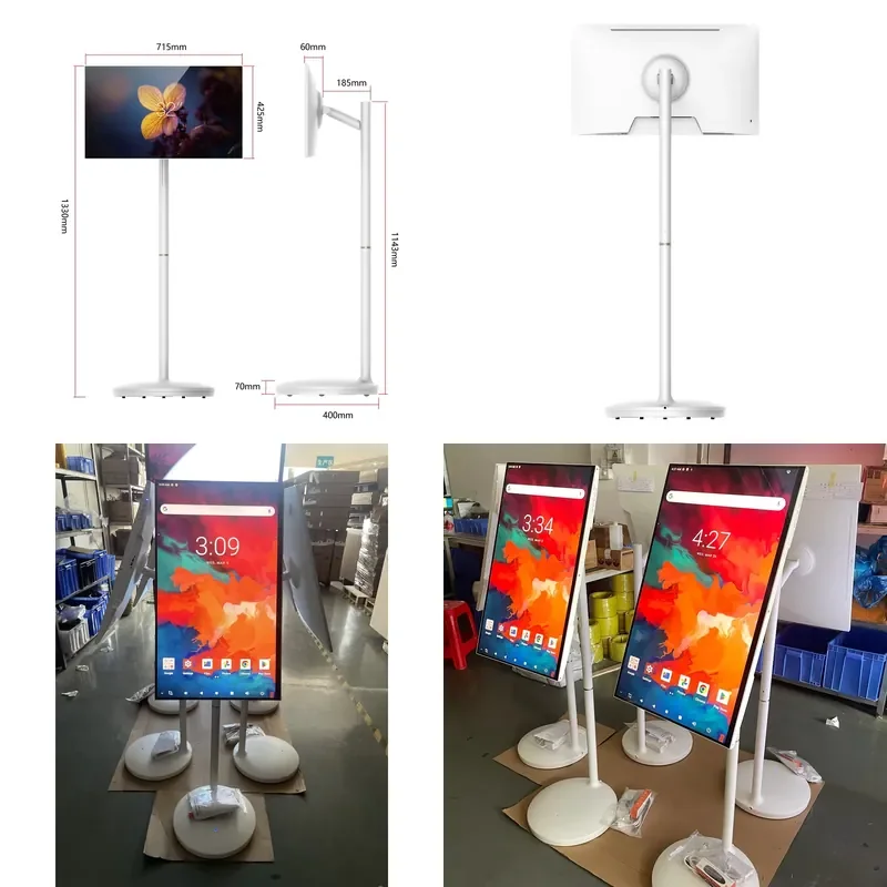 32 Inch 128GB Camera Android OS Battery Powered Portable Smart Touch Screen Bedroom to Kitchen Movable Digital Signage