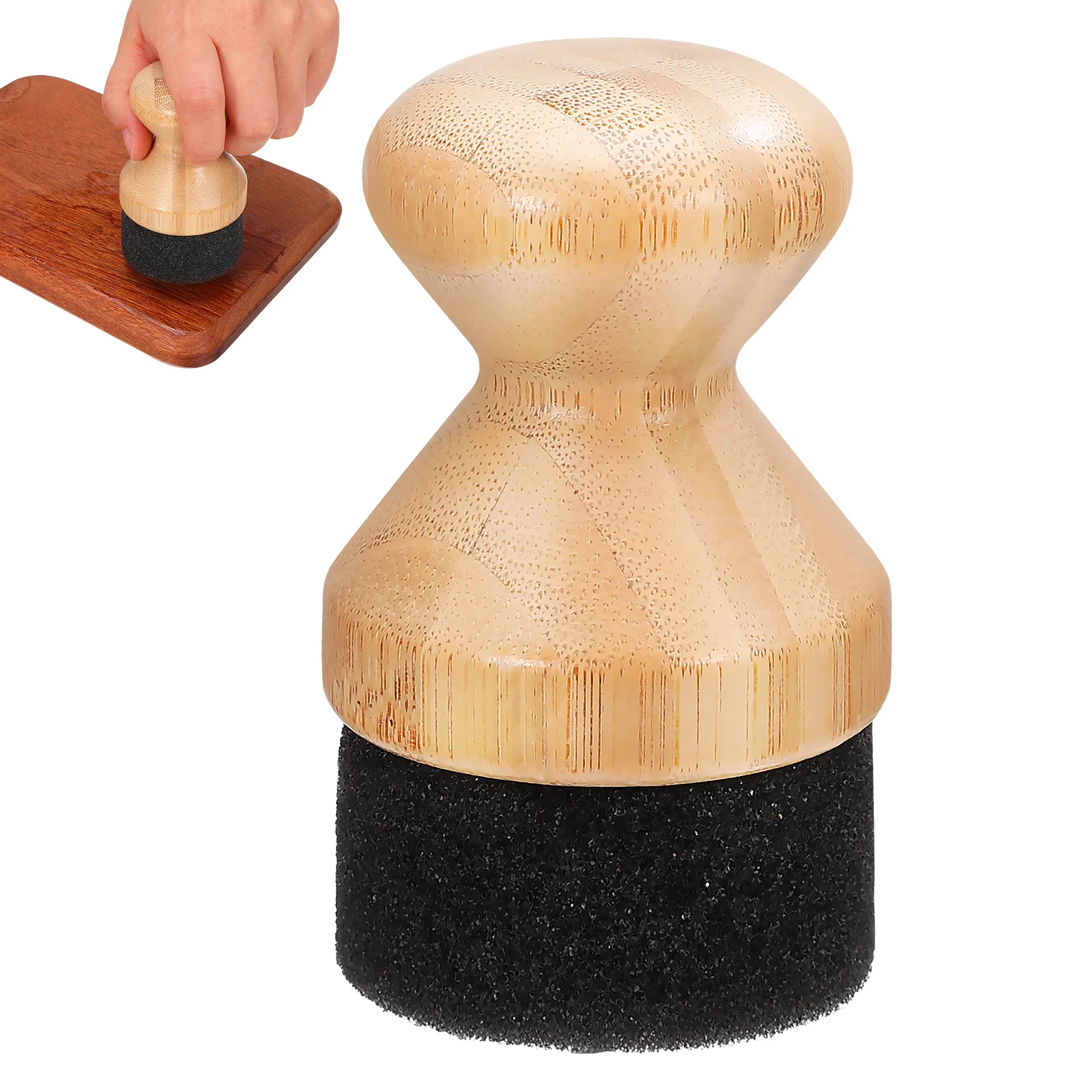 

Cutting Board Oil Applicator 1 Wood Block Cream Wooden Bamboo + Sponge Brush For