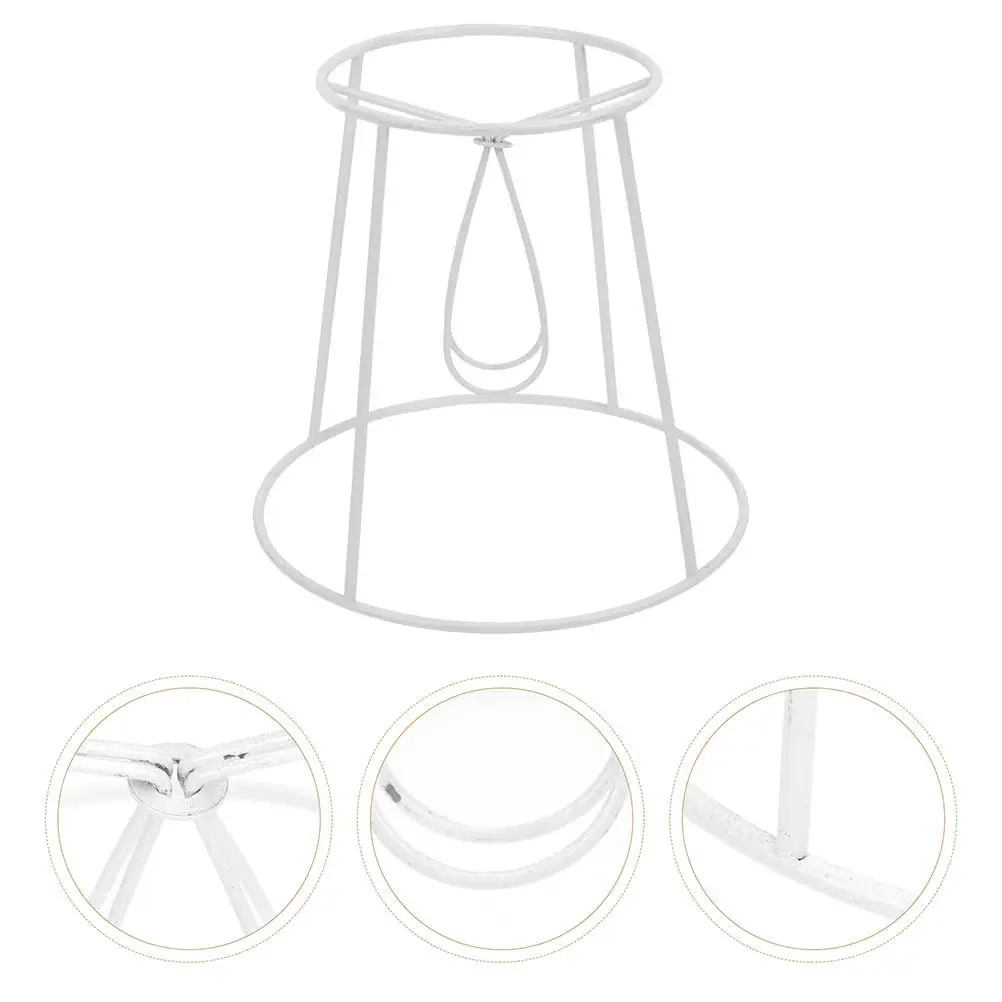 

White E14 Lampshade Frame Metal Cone DIY Support for Table Lamp Cover Replacement Lamp Shade Rack for Living Room Bedroom Use