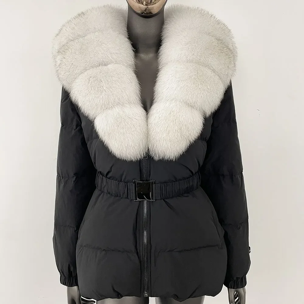 Chaud naturel col de fourrure de renard véritable manteau de fourrure épais femmes vêtements d'extérieur décontracté canard doudoune 2025 nouvelle mode d'hiver doudoune