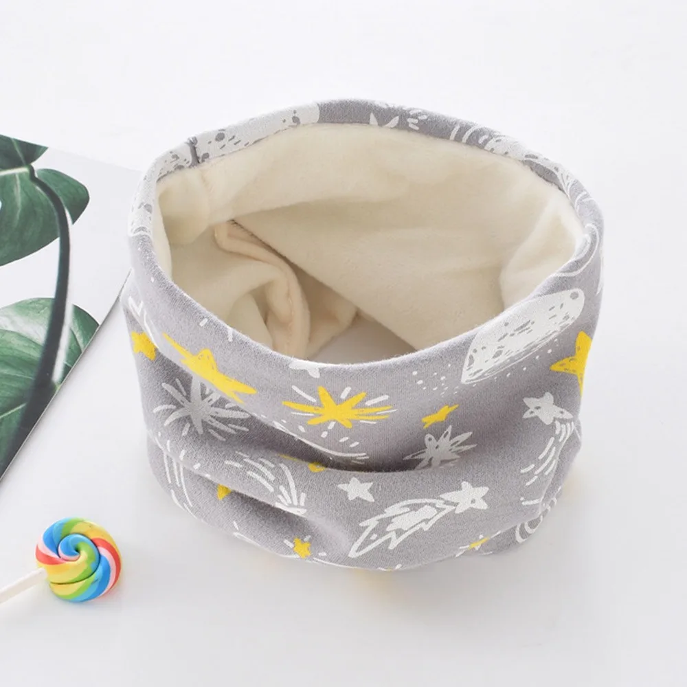 Kids Winter Scarf 0-16 Year Old Winter Thickened Fleece-lined Children Neck Warmer Warm Soft Neckerchief Boy Girl Accessories