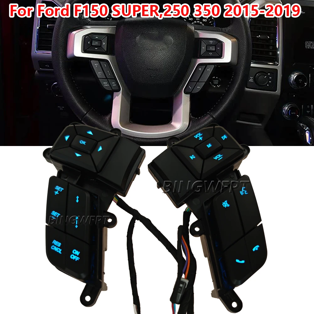 

For Ford F150 SUPER,250 350 2015-2019 Cruise Control Switch Multifunction Steering Wheel Button FL3T-9E740-ECW FL3T-9E740-BBW