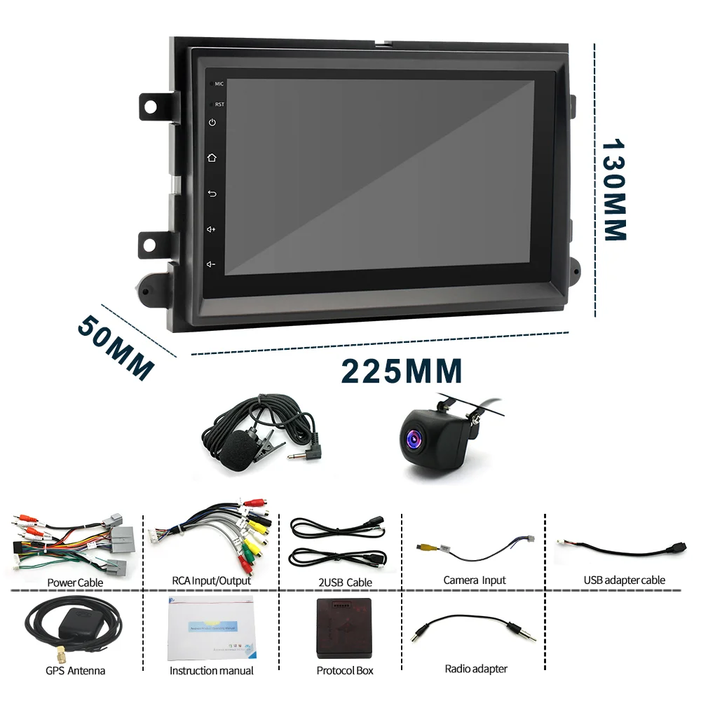 Android 13 Car Stereo GPS Navigation 4+64G for Ford F150/F250 2004-2014 with Carplay Android Auto 7in Touchscreen Car Radio with Bluetooth FM WiFi SWC Split Screen + AHD Backup Camera