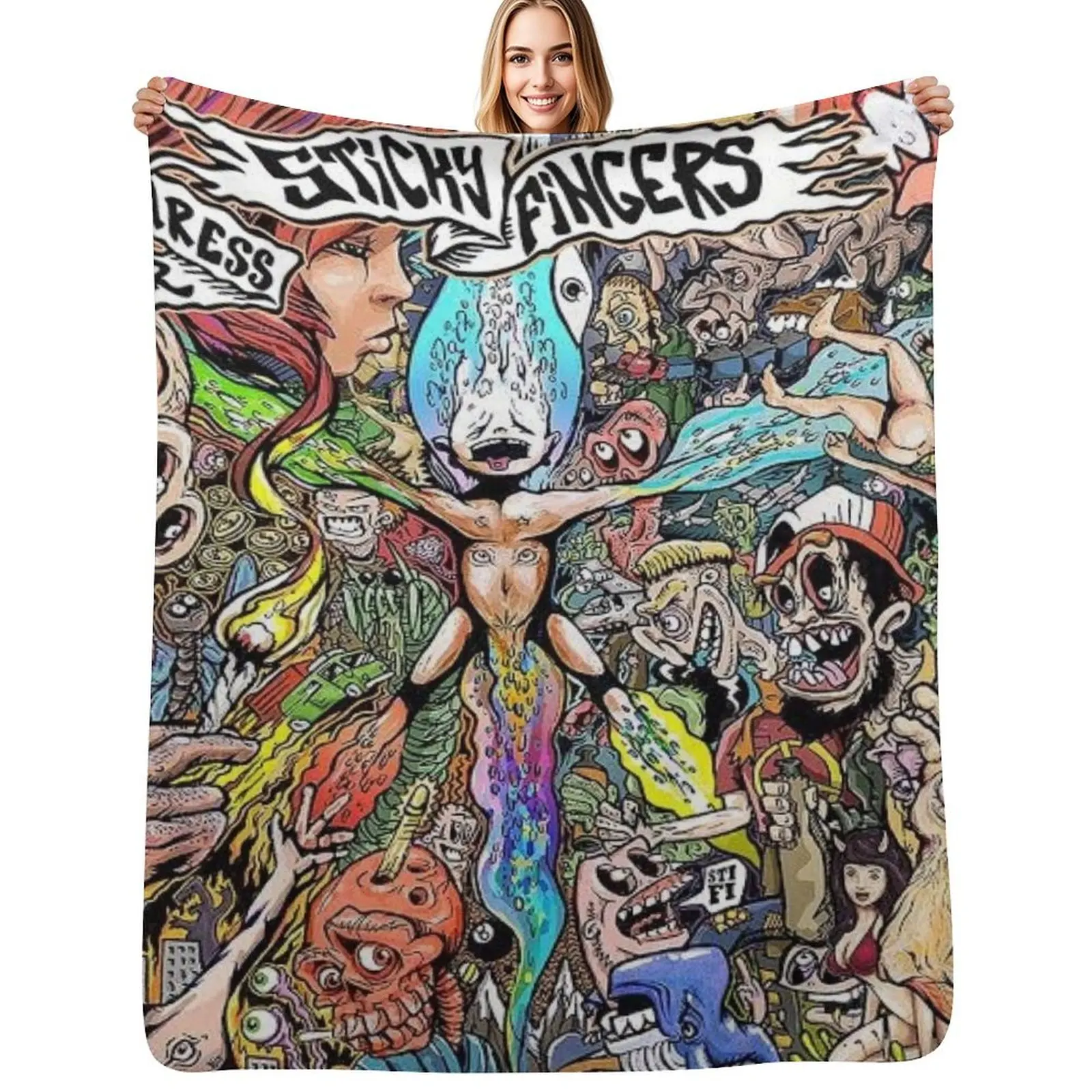 

Sticky Fingers caress your soul Throw Blanket sofa bed halloween wednesday Hairy Blankets