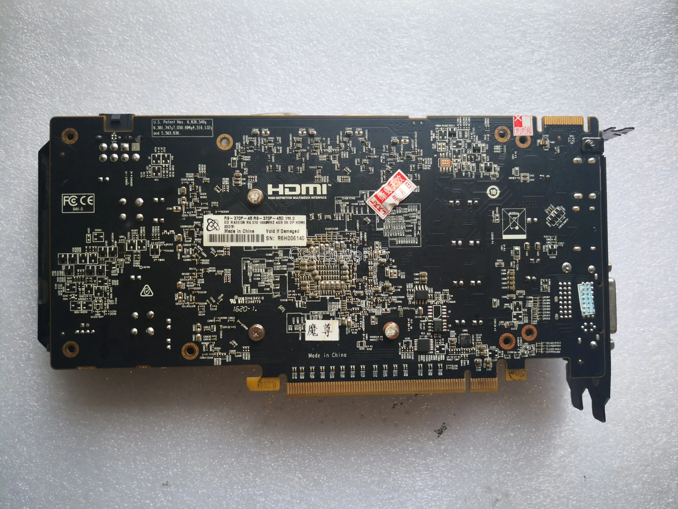 بطاقة فيديو مستعملة من AMD Radeon R9 370 سعة 4 جيجابايت GDDR5 PCI-Express DP/DVI/HDMI