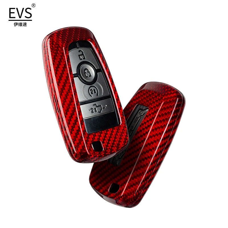 Carbon Fiber Car Key Case Fit For  Ford F-150 Lincoln 4/5 Button Smart Remote Shell Auto Car Remote Accessory