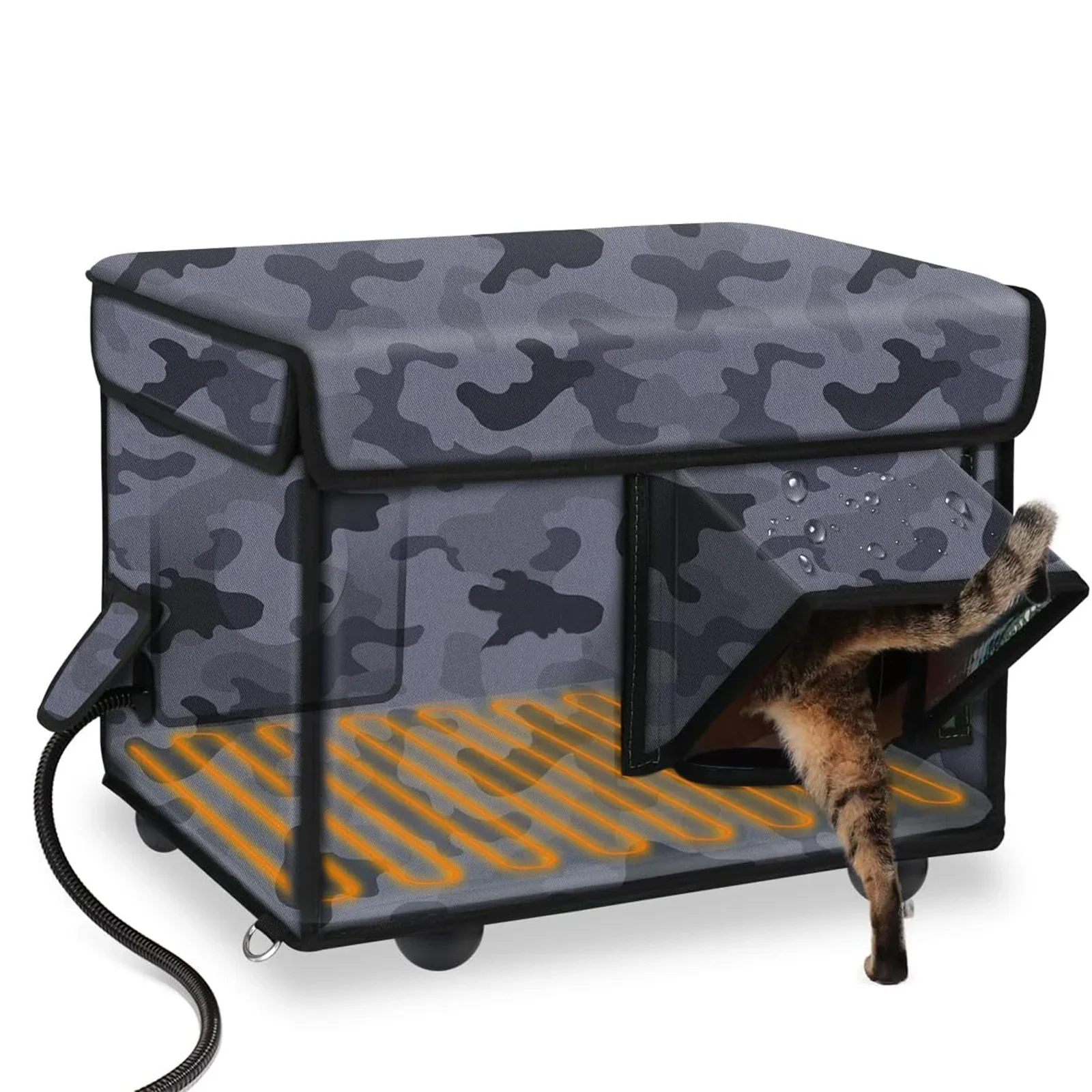 Popular winter outdoor cat nest, camouflage color heating warm house windproof, rainproof and  scratch proof