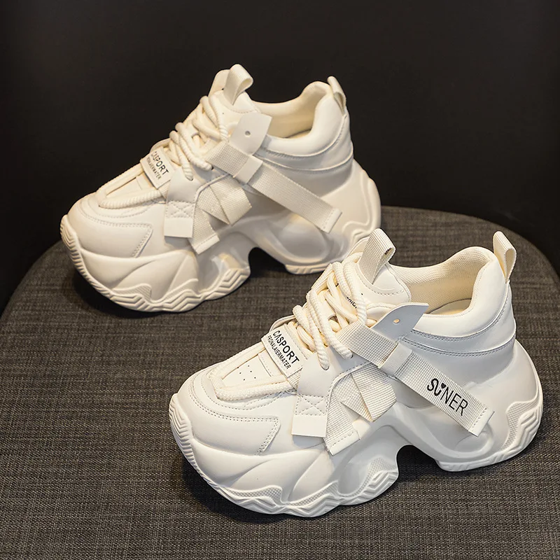 

Spring 2025 Dad oes Women's Faionable Casual Slip-On oes Thi Bot Heightening Trendy All-Match Sle with Laces