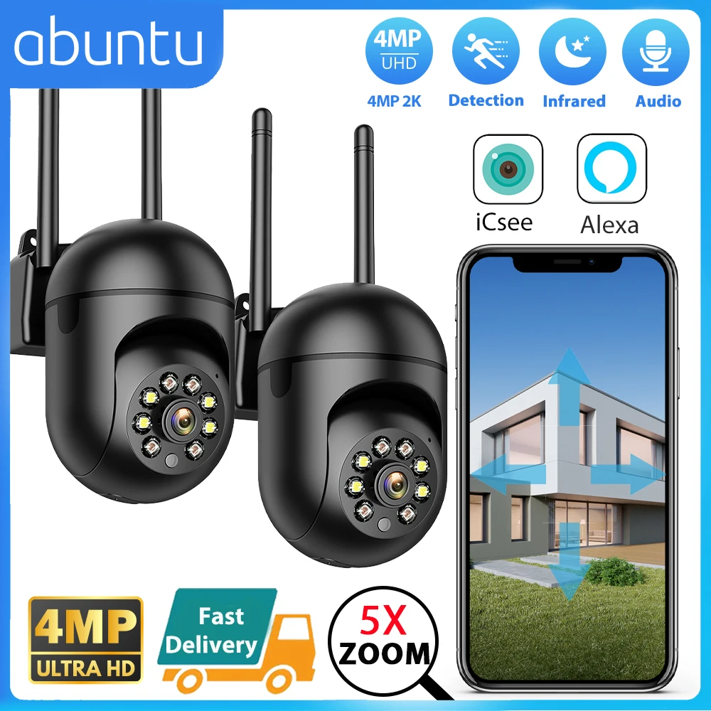 2Pcs 4MP 2K Wifi Ca… - image