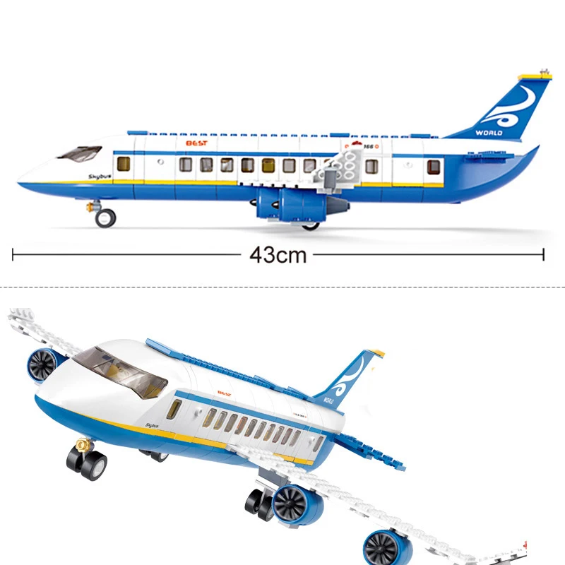 463pcs City Airport Airbus Aircraft Airplane Plane Brinquedos Avion Model Building Blocks Bricks Passenger Toys For Children