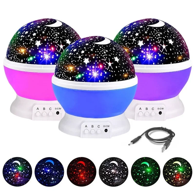 

Galaxy Projector Starry Sky Rotating LED Night Light Planetarium Children Bedroom Star Night Lights Moon Light Kids Gift Lamp