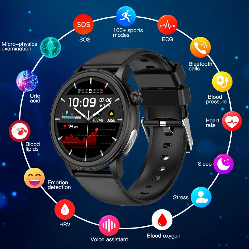 

ЭКГ + HRV, Bluetooth-вызов, умные часы, эмоция, стресс, обнаружение состава тела, кислород в крови, сон, пульс, IP68, водонепроницаемый