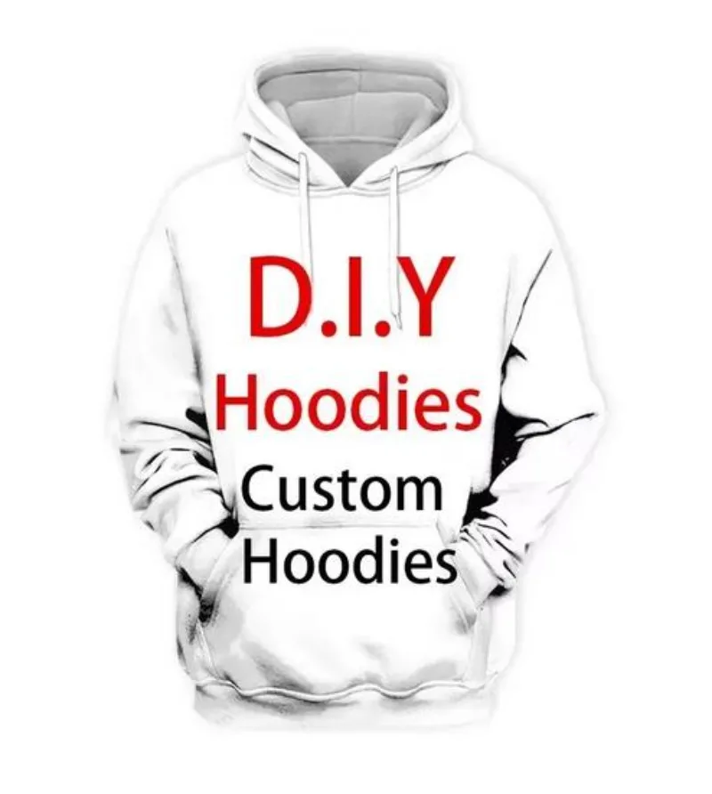 

DIY Custom Design Your Own Pictures Casual Streetwear Hoodies 3D Print Men Women Hip Hop Harajuku Hooded Sweatshirts