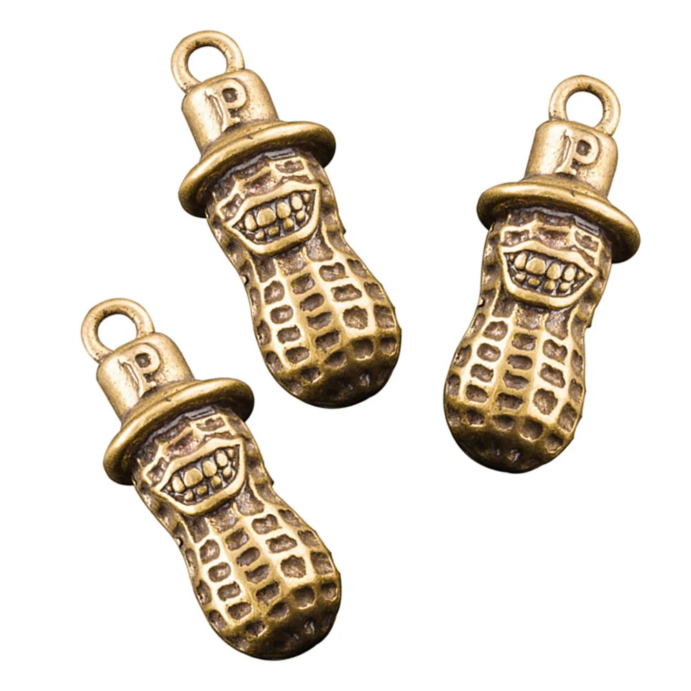 

3 Pcs Lightweight Birthday Gifts For Boyfriend Portable Peanut Shape Pendant DIY Ornament Retro Brass Key Decor Gifts