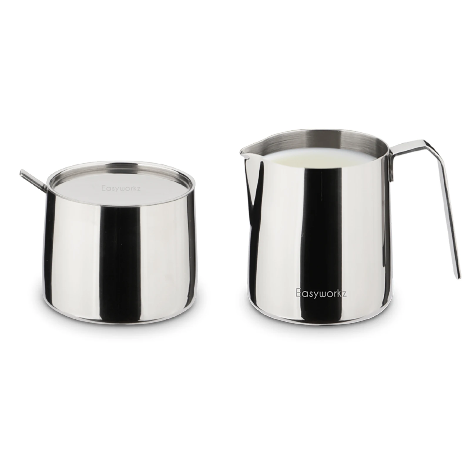 Juego de Servir Café Easyworkz de Acero Inoxidable 304 con Azucarera y Cuchara para Crema y Azúcar