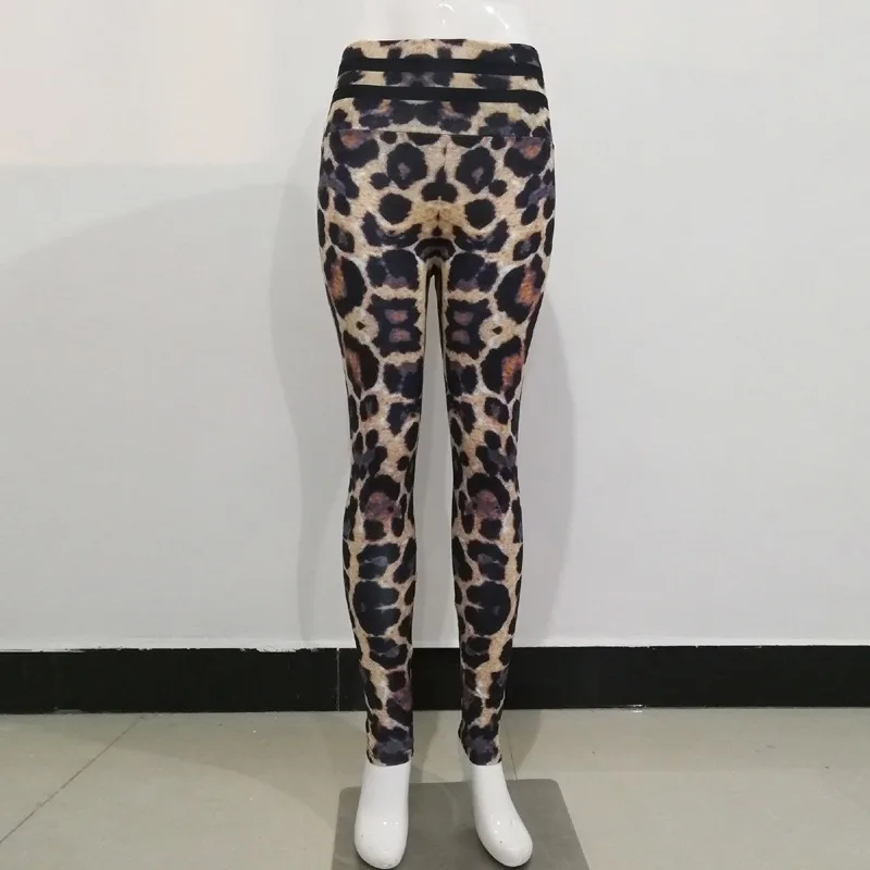 New Leopard Print Yoga Pants Women\'s High Waist Slimming Lift Hip Running Tight Elastic Small Foot Exercise Fitness